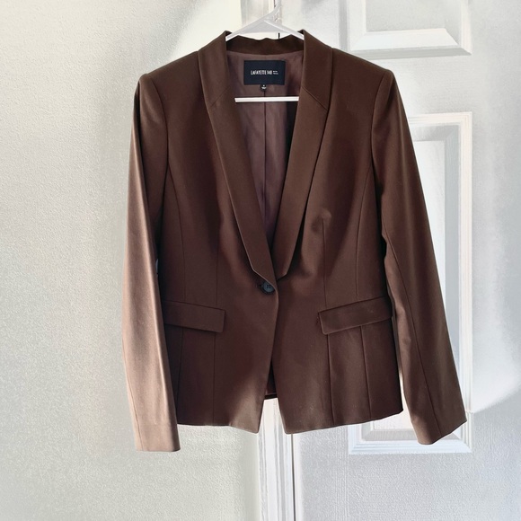 Lafayette 148 New York Jackets & Blazers - Lafayette 148 New York Brown Wool One Button Long Sleeve Blazer Size 8 Women's